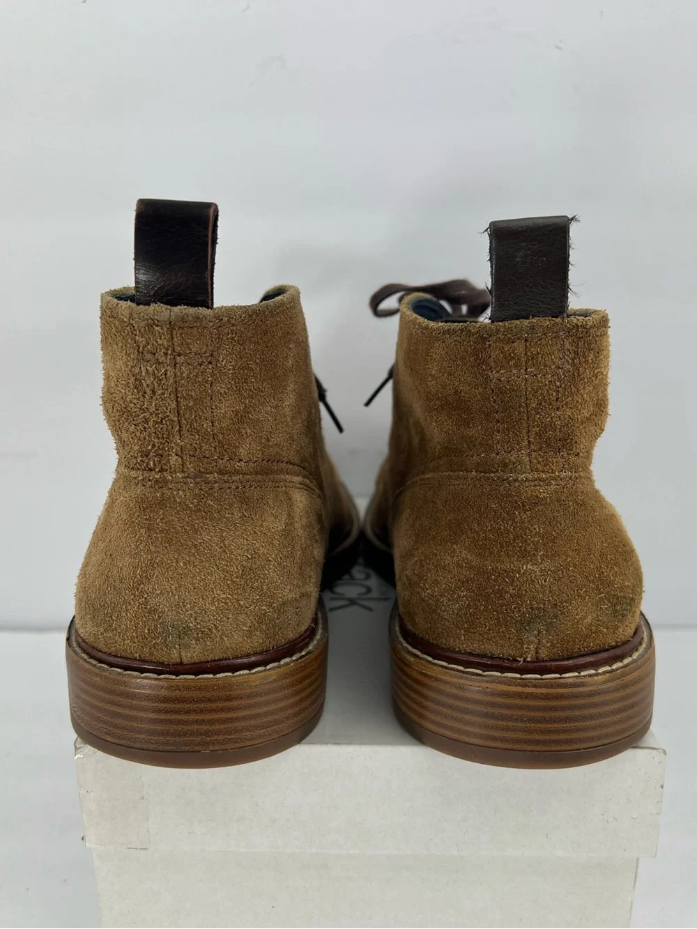 COLE HAAN ADAMS GRAND SUEDE CHUKKA BOOTS, CAMEL COLOR, SIZE 11M
